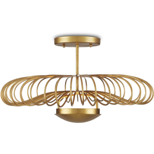 Sheereen 1 Light 20 inch Contemporary Gold Leaf and  Contemporary Gold Semi-Flush Mount Ceiling Light