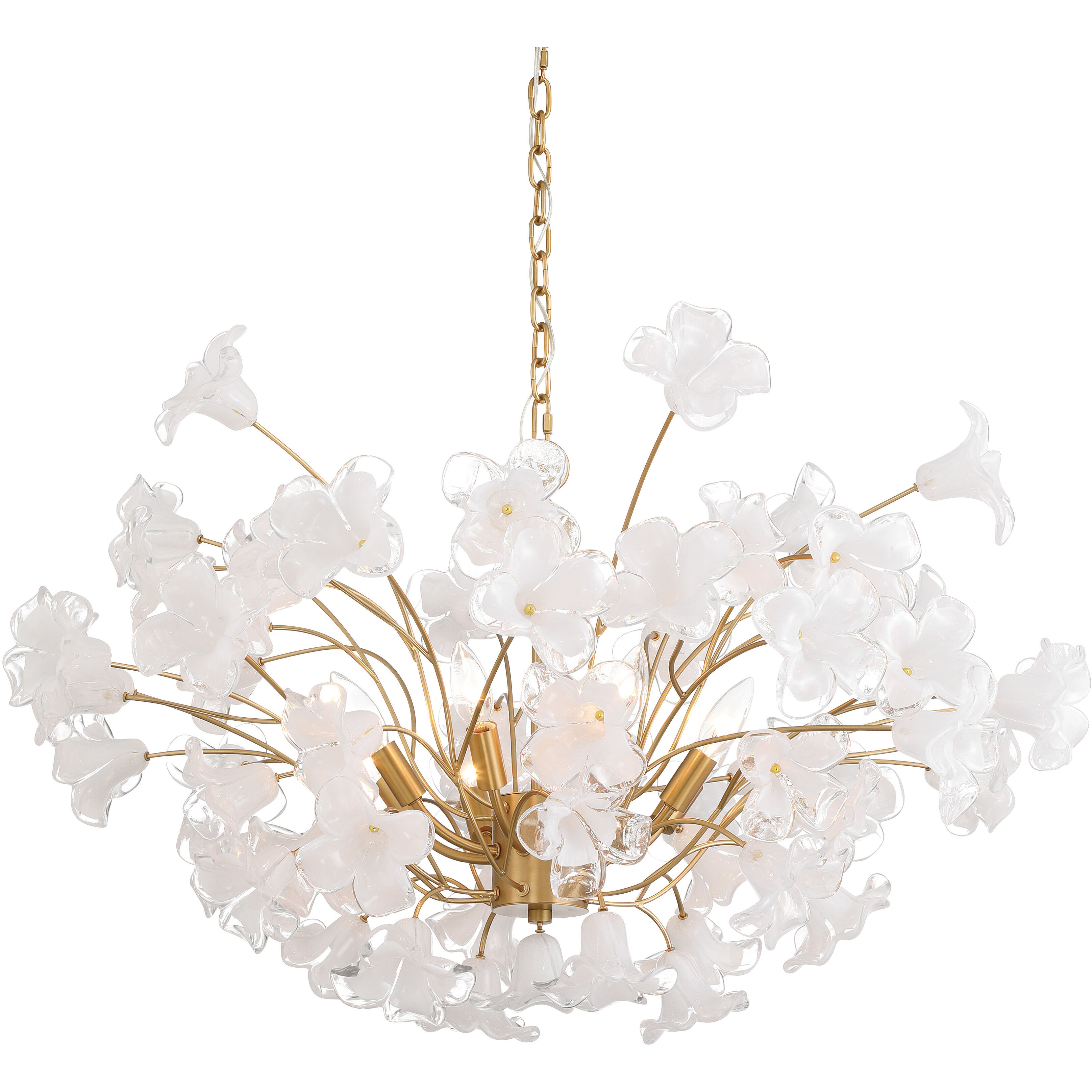 Bloome 8 Light 36.5 inch Legacy Brass Chandelier Ceiling Light in Clear Handmade Glass