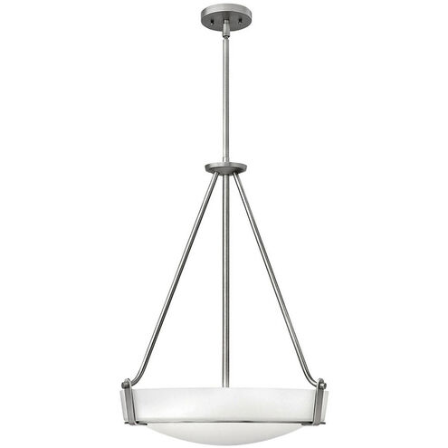 Hathaway 4 Light 20.75 inch Antique Nickel Indoor Foyer Pendant Ceiling Light in Etched White
