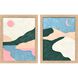 Whimsical Bloom / Whimsical Dream / Whimsical Oasis Pink and Green and Blue and Teal Framed Art, Propac