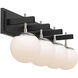 Allie 4 Light 30.25 inch Black/Polished Nickel Bath Vanity Light Wall Light