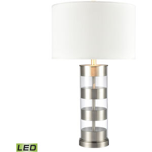Margin 28 inch 9.00 watt Satin Nickel with Clear Table Lamp Portable Light