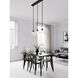 William 3 Light 7.87 inch Black Linear Pendant Ceiling Light