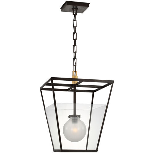 Ray Booth Illume LED 18 inch Warm Iron and Antique-Burnished Brass Lantern Pendant Ceiling Light