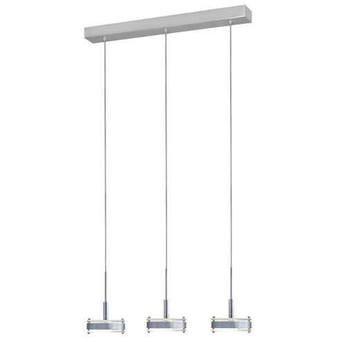 Discus 3 Light Satin Nickel Pendant Ceiling Light in Chrome