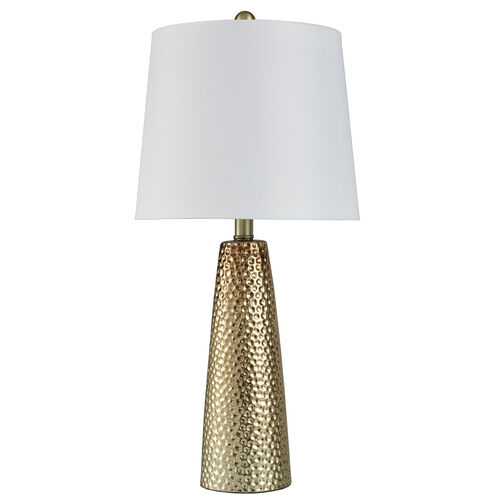 Signature 25.25 inch 60.00 watt Golden Copper with Brussels White Table Lamp Portable Light