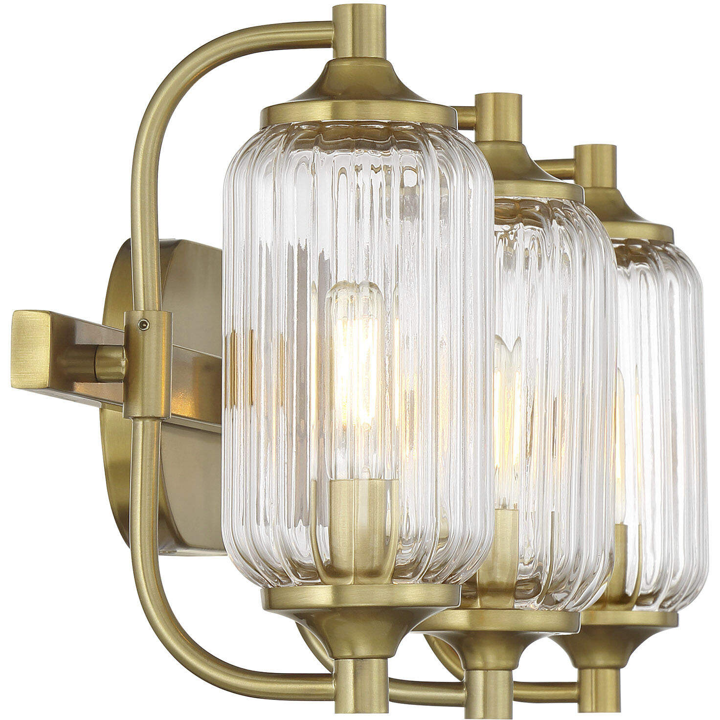 Holton 3 Light 24 inch Warm Brass Bathroom Vanity Light Wall Light