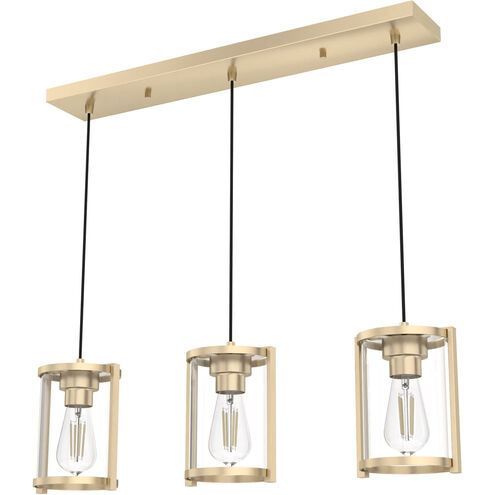 Astwood 3 Light 9 inch Alturas Gold Linear Cluster Pendant Ceiling Light