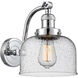 Franklin Restoration Large Bell 1 Light 8 inch Polished Chrome Sconce Wall Light in Seedy Glass, Franklin Restoration