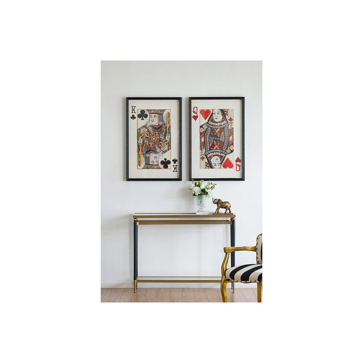 Royal Black and White Wall Art, Set of 2