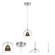 Double Glass LED 6 inch Smoked Mini Pendant Ceiling Light in Smoke Glass, Clear