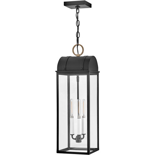 Heritage Campbell 3 Light 7.75 inch Black with Burnished Bronze Outdoor Hanging