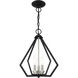 Prism 3 Light 14 inch Black with Brushed Nickel Cluster Convertible Semi Flush/Pendant Ceiling Light