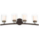 Studio 5 4 Light 33 inch Painted Bronze/Natural Brush Bath Light Wall Light