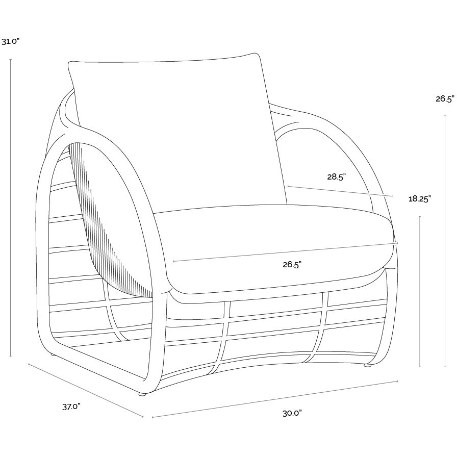 Tulum Louis Cream Outdoor Lounge Chair