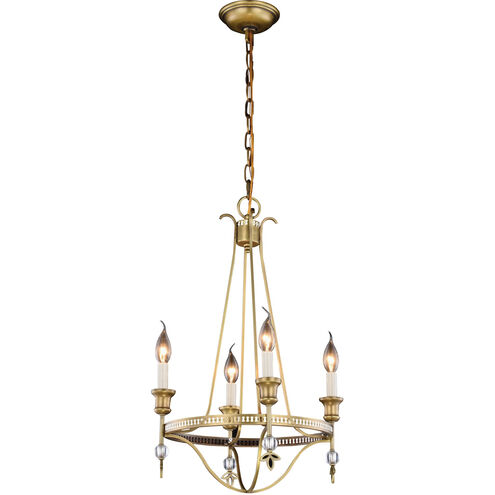 Phoebe 4 Light 17 inch Burnished Brass Pendant Ceiling Light, Urban Classic
