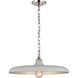 Thomas O'Brien Piatto LED 18 inch Polished Nickel Pendant Ceiling Light in Plaster White, Medium