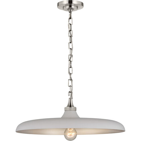 Thomas O'Brien Piatto LED 18 inch Polished Nickel Pendant Ceiling Light in Plaster White, Medium