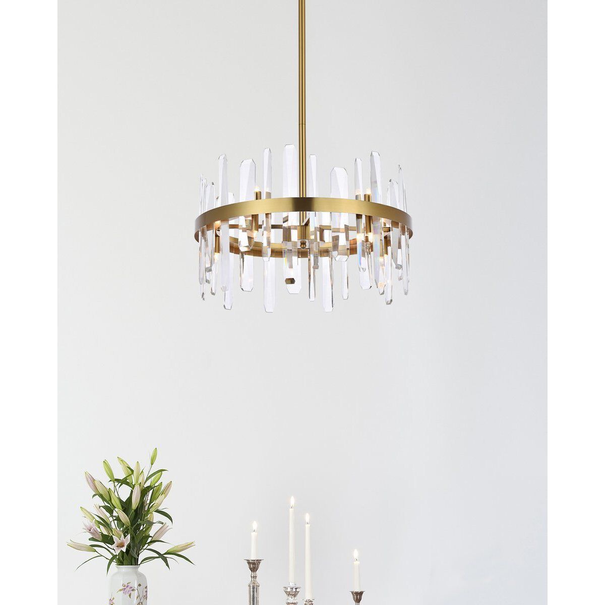 Serena 10 Light 20 inch Satin Gold Pendant Ceiling Light
