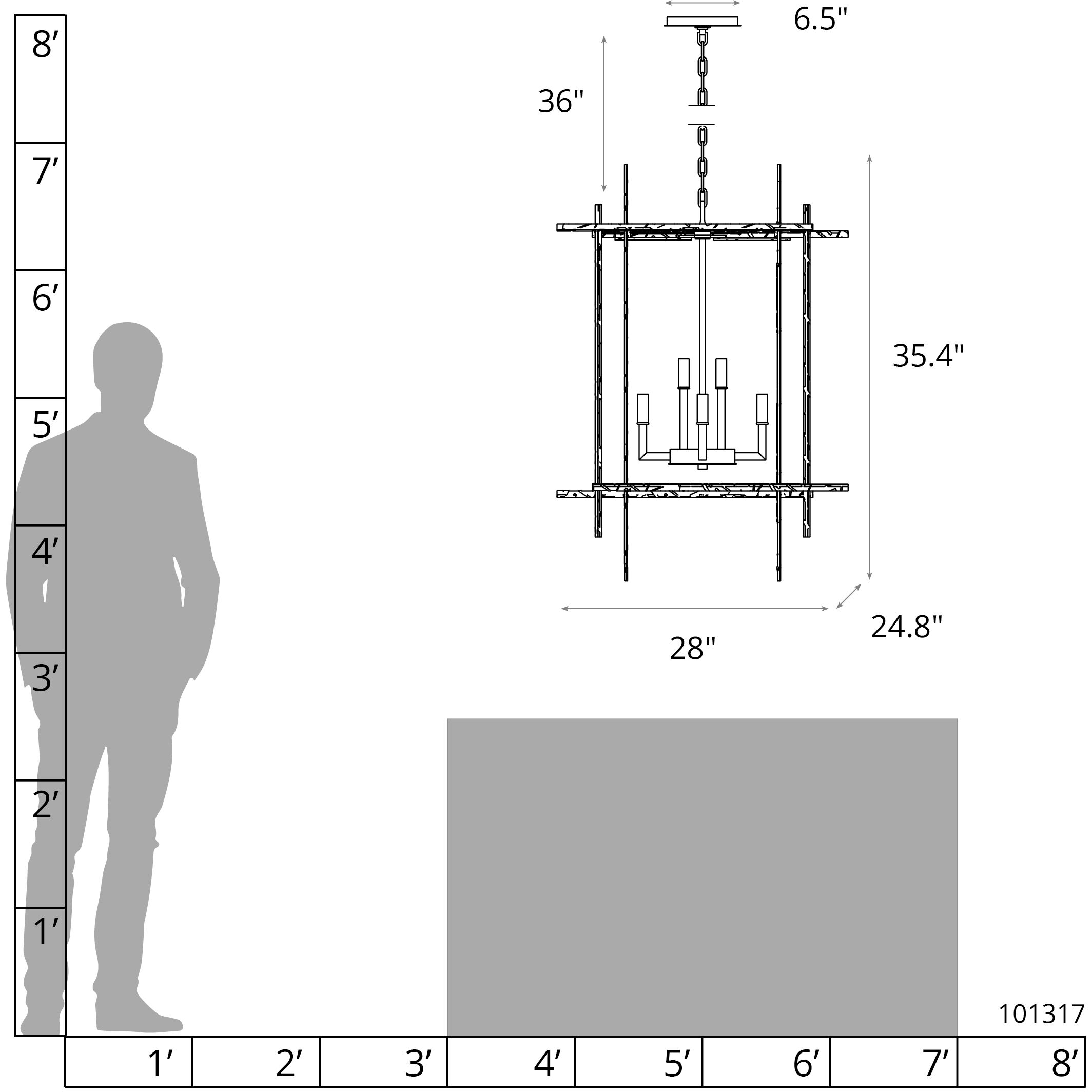 Tura 8 Light 28 inch Sterling Chandelier Ceiling Light, Large