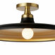 Quentin 1 Light 18 inch Matte Black and Aged Brass Semi Flush Mount Ceiling Light
