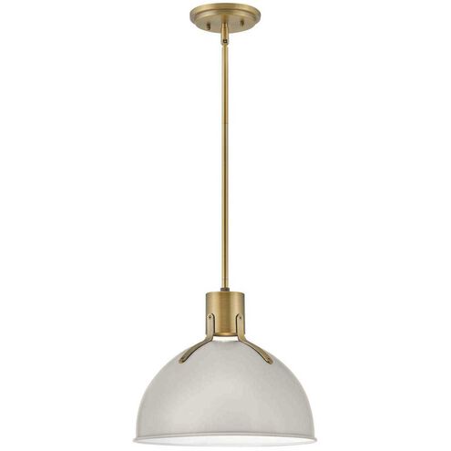 Argo LED 14 inch Light Taupe with Lacquered Brass Indoor Pendant Ceiling Light