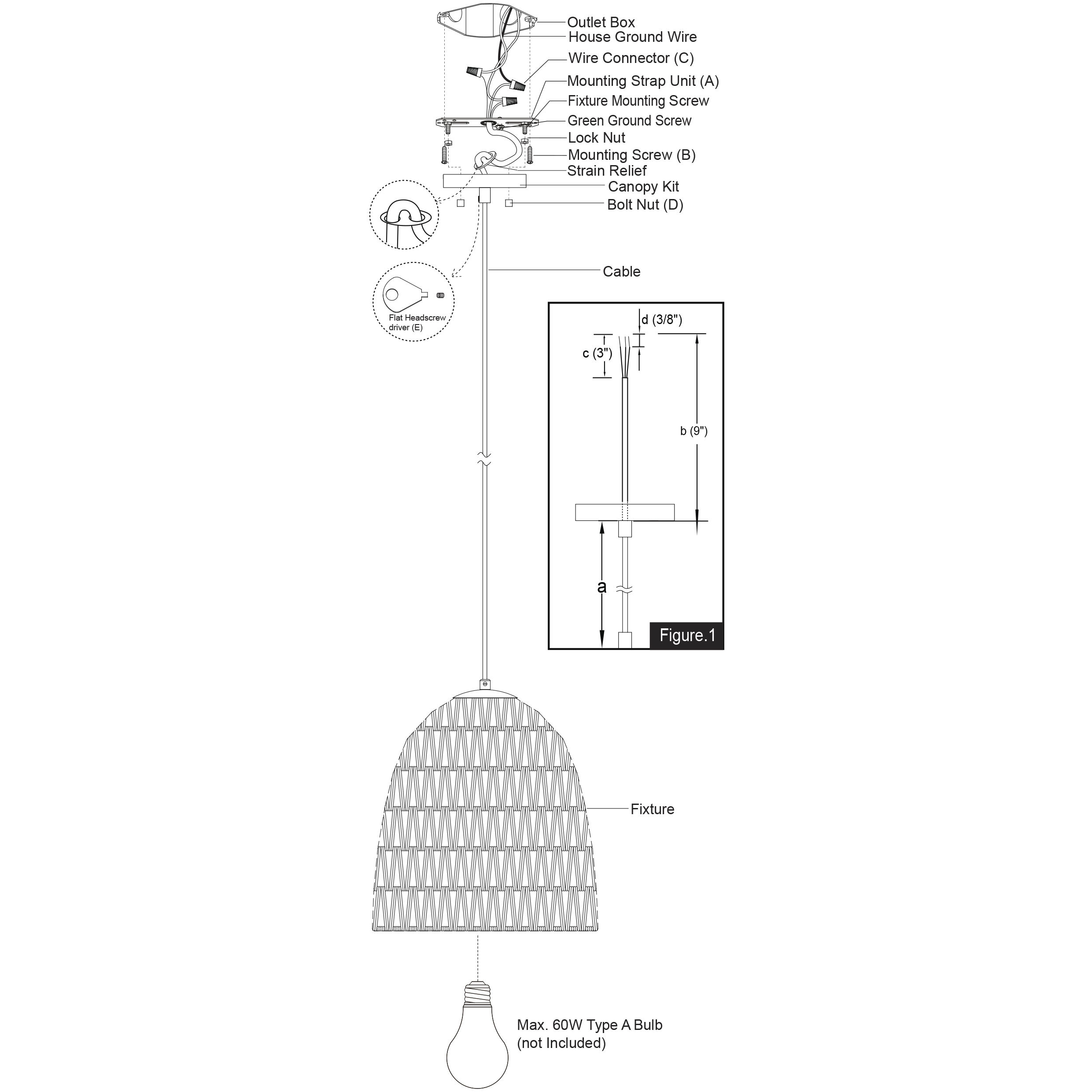 Nassau LED 14 inch Matte Black Pendant Ceiling Light