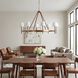 Katie 8 Light 48 inch Time Worn Brass / Saddle Leather Chandelier Ceiling Light