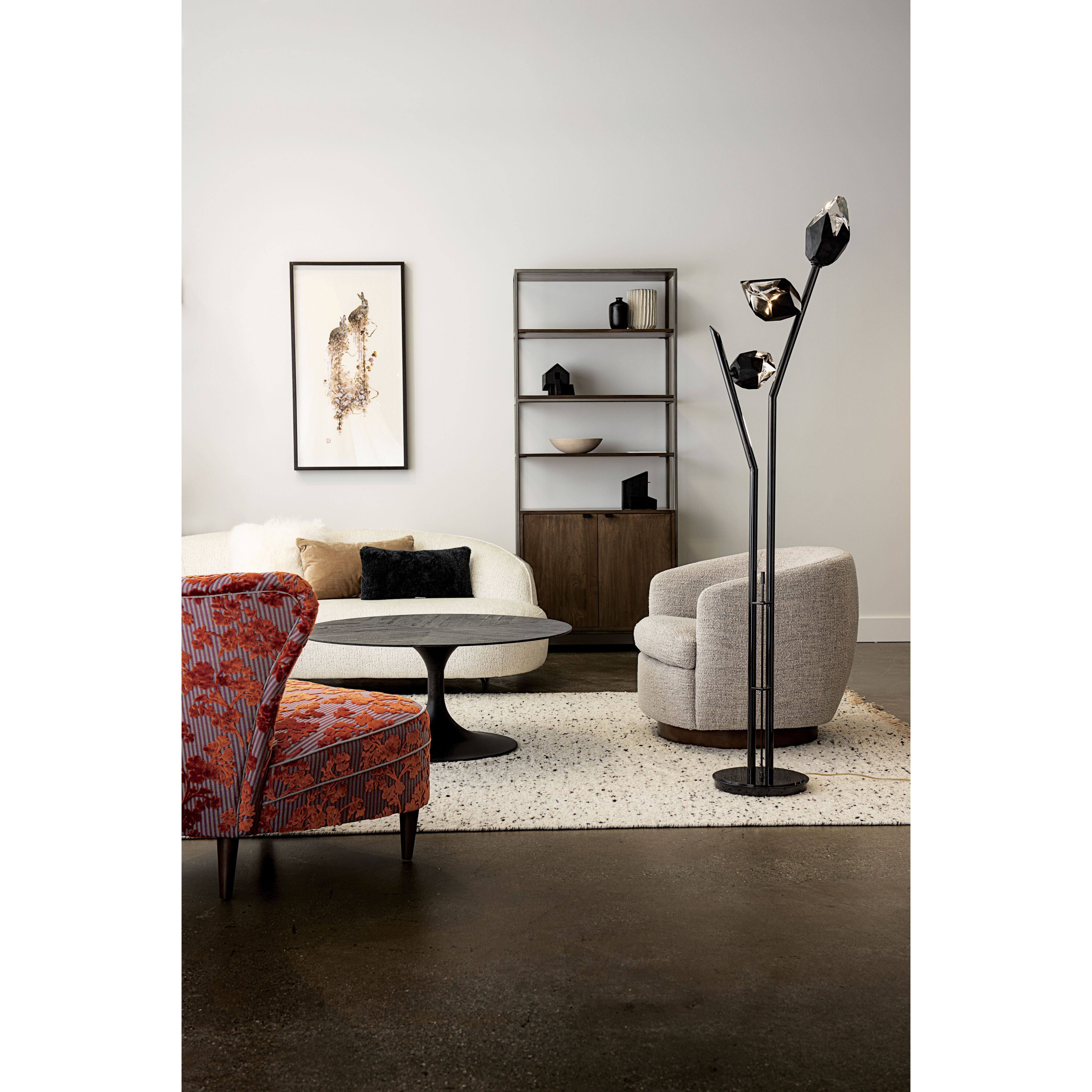 Chrysalis 74.4 inch 5 watt Ink Floor Lamp Portable Light in Black Crystal