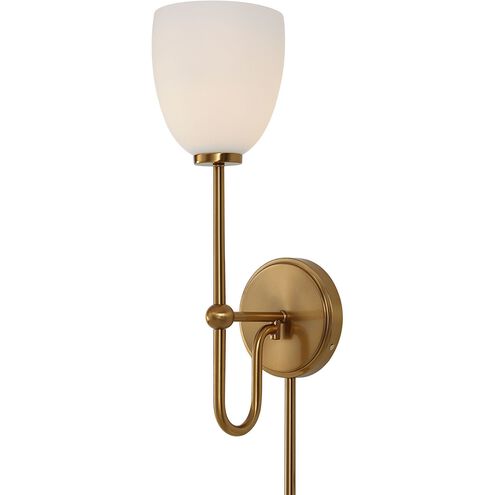 Trophy 1 Light Warm Brass Sconce Wall Light