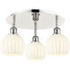 Ballston White Venetian 3 Light 17.75 inch Polished Nickel Flush Mount Ceiling Light