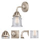 Nouveau 2 Small Canton 1 Light 5.25 inch Brushed Satin Nickel Sconce Wall Light in Seedy Glass