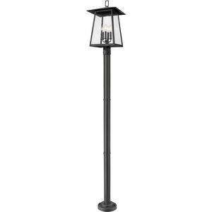 Rainer 4 Light 98 inch Black Outdoor Post Mounted Fixture in G9