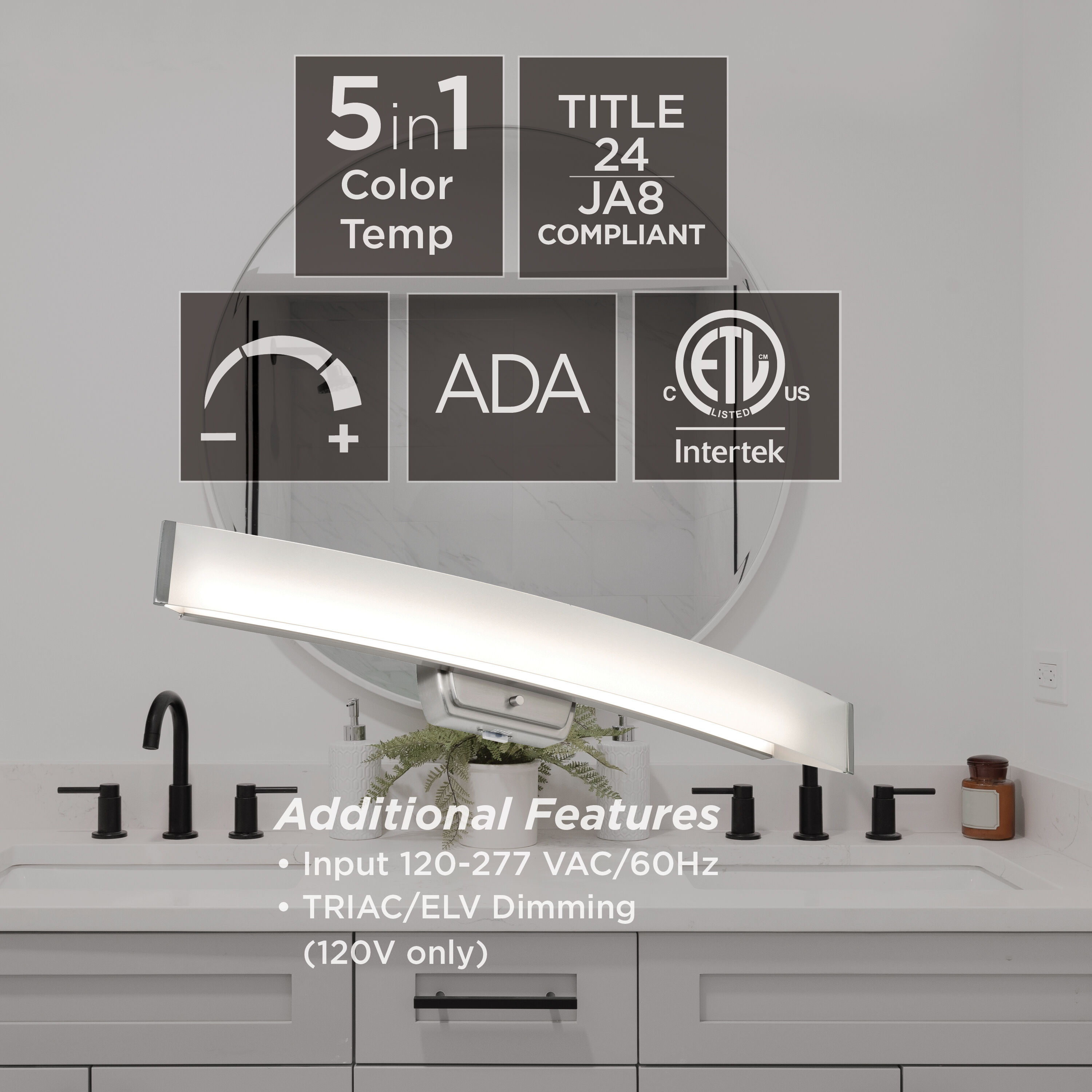 Layla LED 32.66 inch Brushed Nickel Vanity Light Wall Light in 32 in