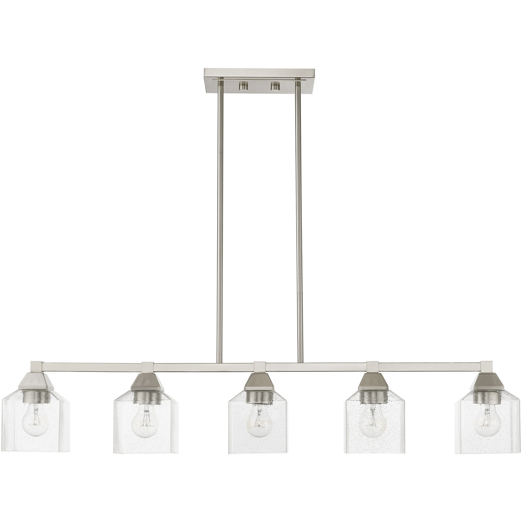Aragon 5 Light 42 inch Brushed Nickel Linear Chandelier Ceiling Light