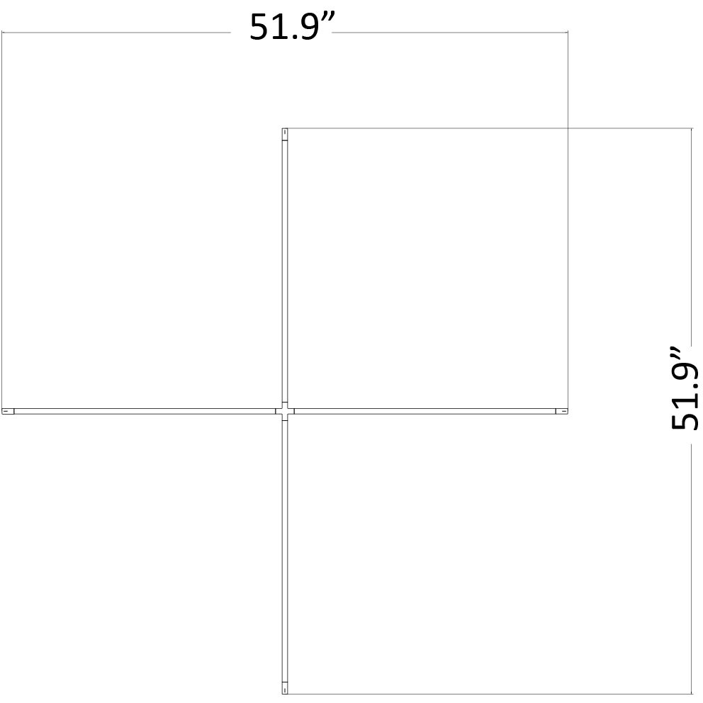 Z-Bar LED 51.9 inch Silver Pendant Ceiling Light, Cross