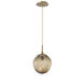 Aster LED LED 10 inch Gilded Brass Pendant Ceiling Light in 3000K LED, Geo Inner - Bronze Outer