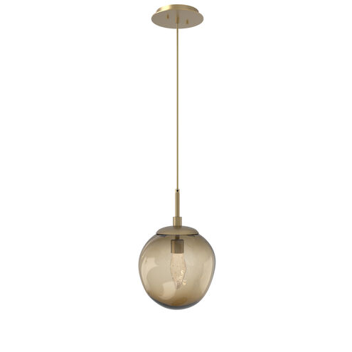 Aster LED LED 10 inch Gilded Brass Pendant Ceiling Light in 3000K LED, Geo Inner - Bronze Outer