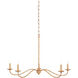Saxon 5 Light 33.25 inch Painted Rattan/Natural Rattan Chandelier Ceiling Light, Small