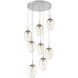 Meteo Incandescent 8 Light Classic Silver Chandelier Ceiling Light, Round Multi-Pendant
