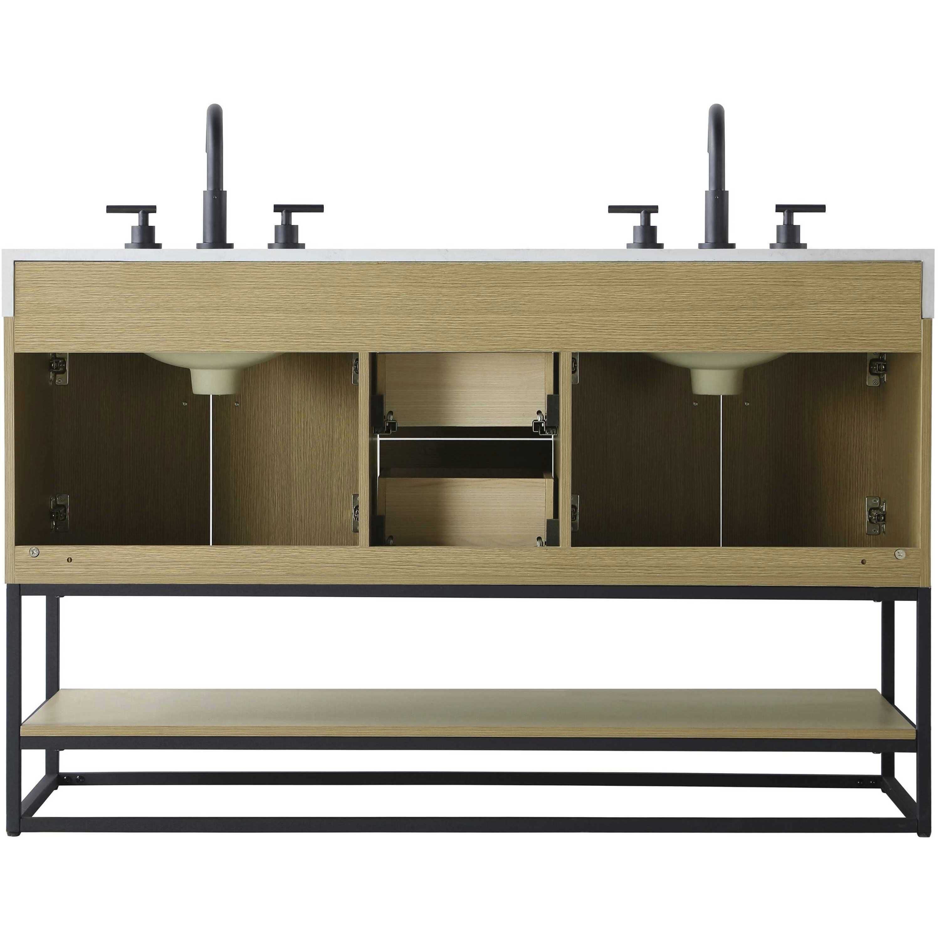 Caroline 54 X 34 inch Honey Brown Bathroom Vanity Cabinet