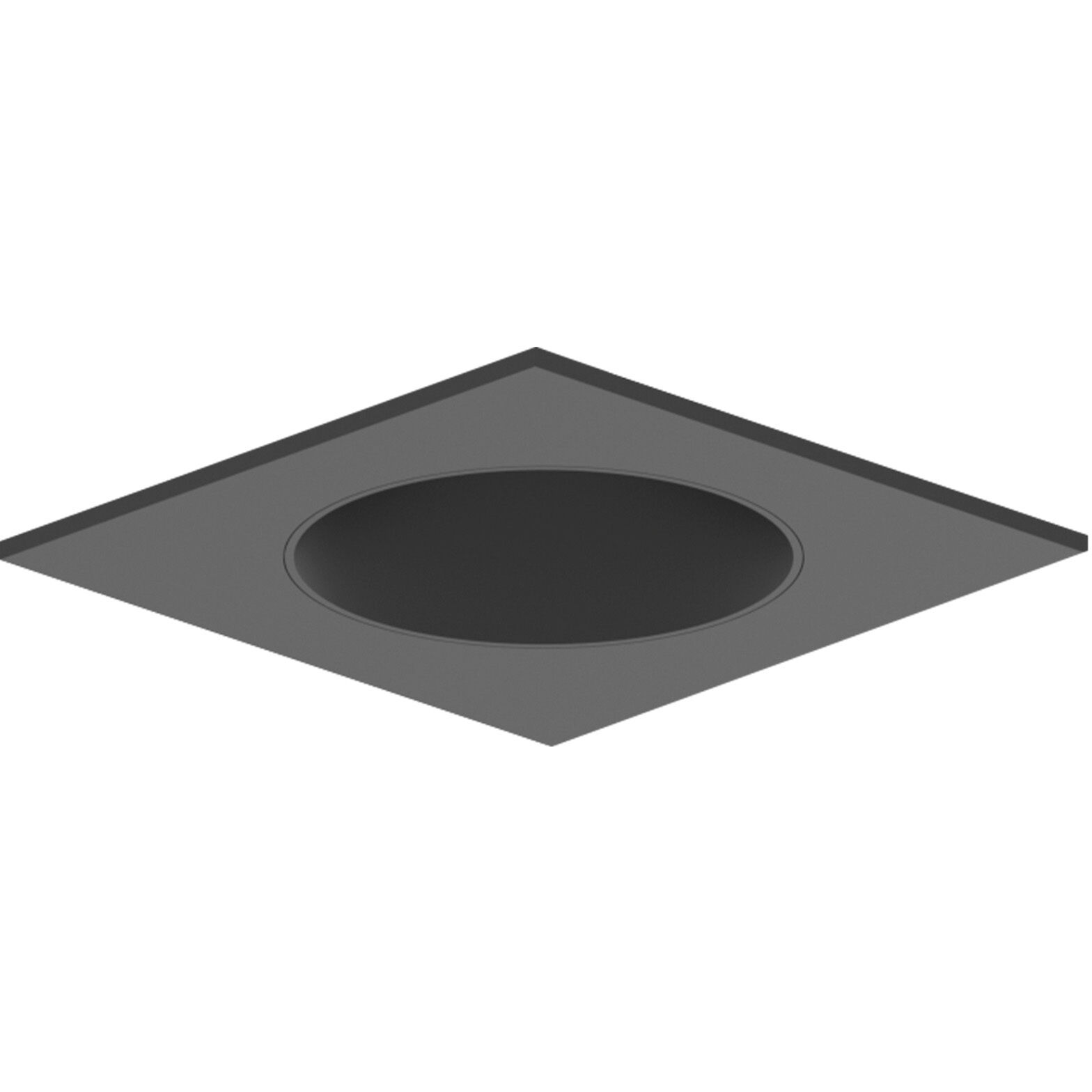 Pearl Black Reflector / Black Flange LED Square Retrofit Reflector with Round Aperture in 2700K, 4" Retrofit