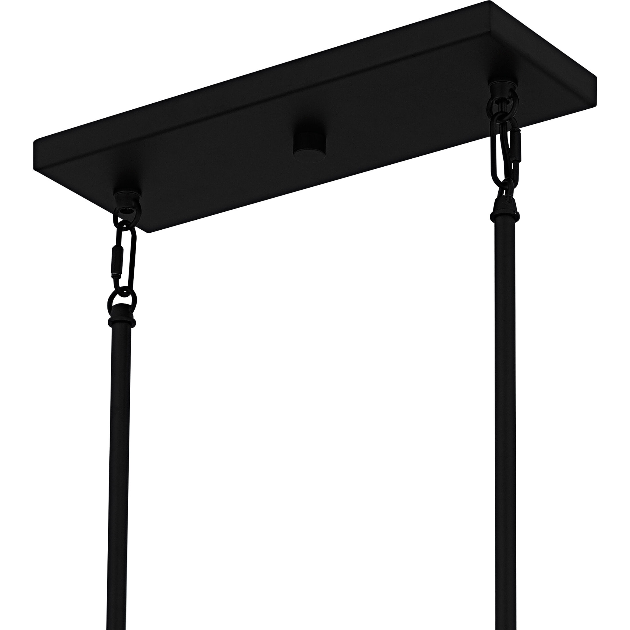 Cruz 6 Light 48 inch Matte Black Linear Chandelier Ceiling Light, Large