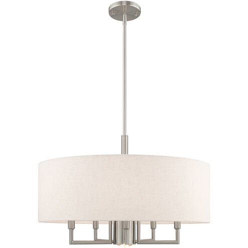 Meridian 6 Light 24 inch Brushed Nickel Pendant Chandelier Ceiling Light