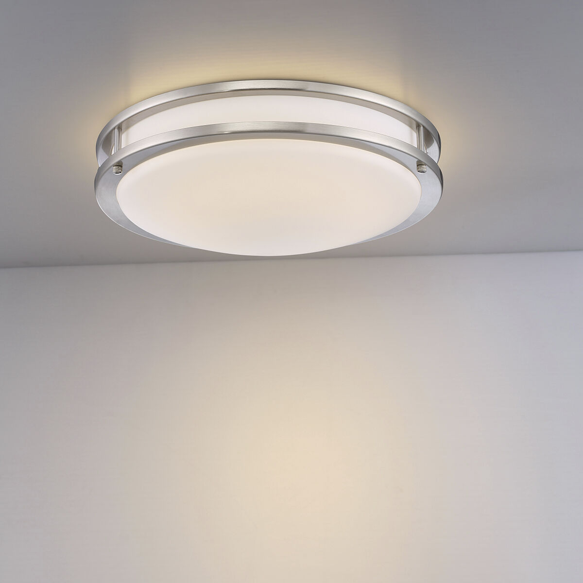 Warden 16 inch Satin Nickel Flush Mount Ceiling Light, Medium