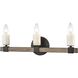 Stone Manor 3 Light 21 inch Matte Black with Aspen Vanity Light Wall Light