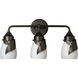 Lapas 3 Light 20.3 inch Oil Rubbed Bronze Bath Sconce Wall Light in Opal