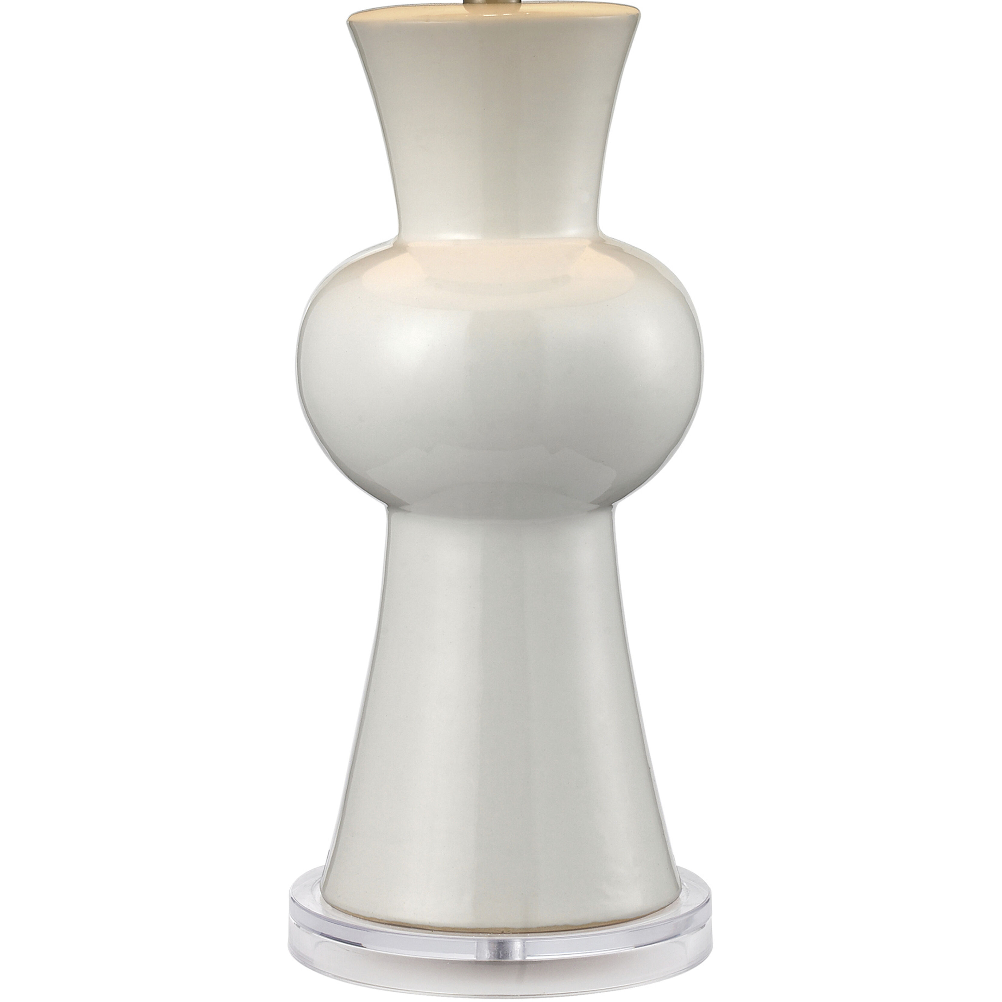 White Ceramic 28 inch 150 watt Gloss White with Clear Table Lamp Portable Light