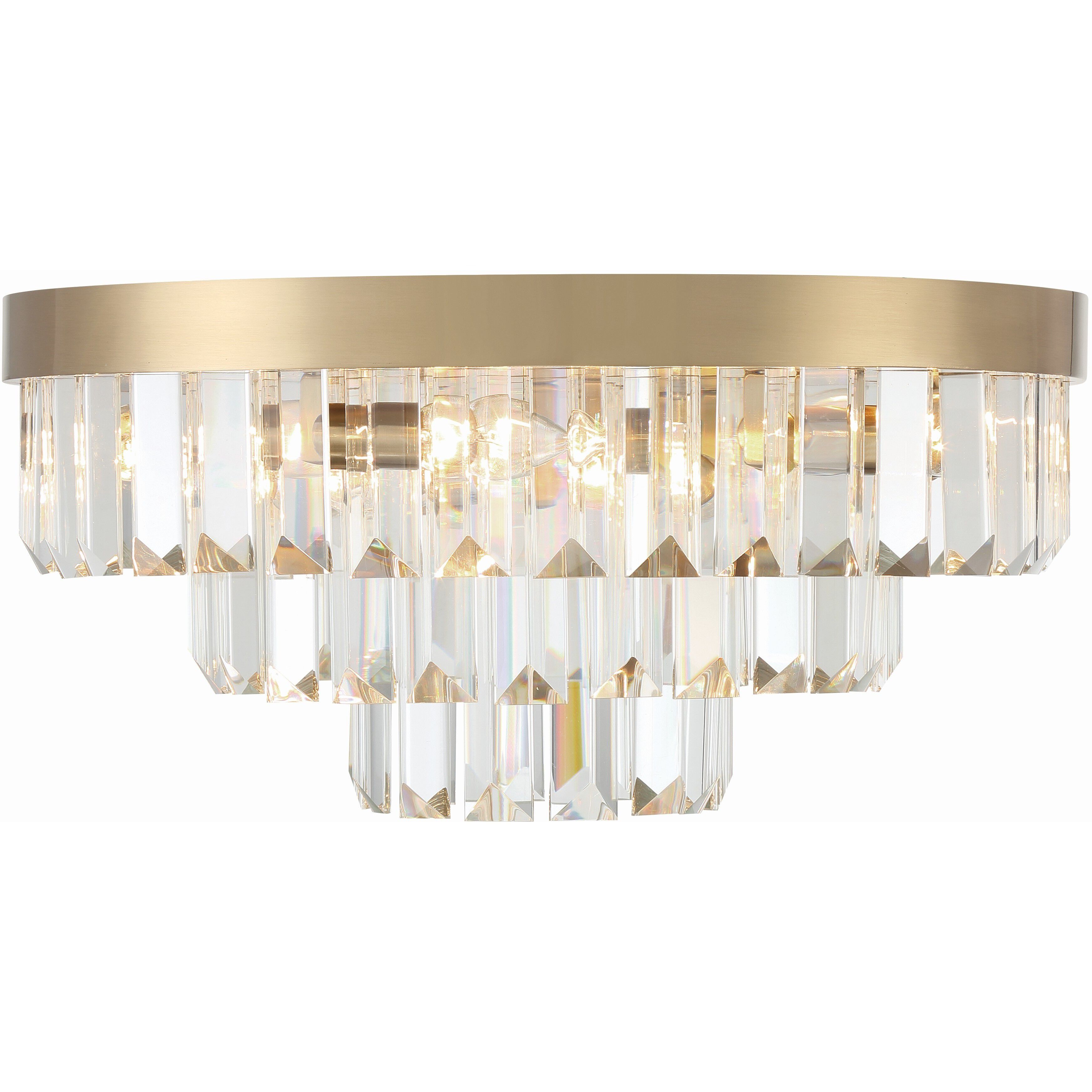 Hayes 8 Light 18 inch Aged Brass Flush Ceiling Light