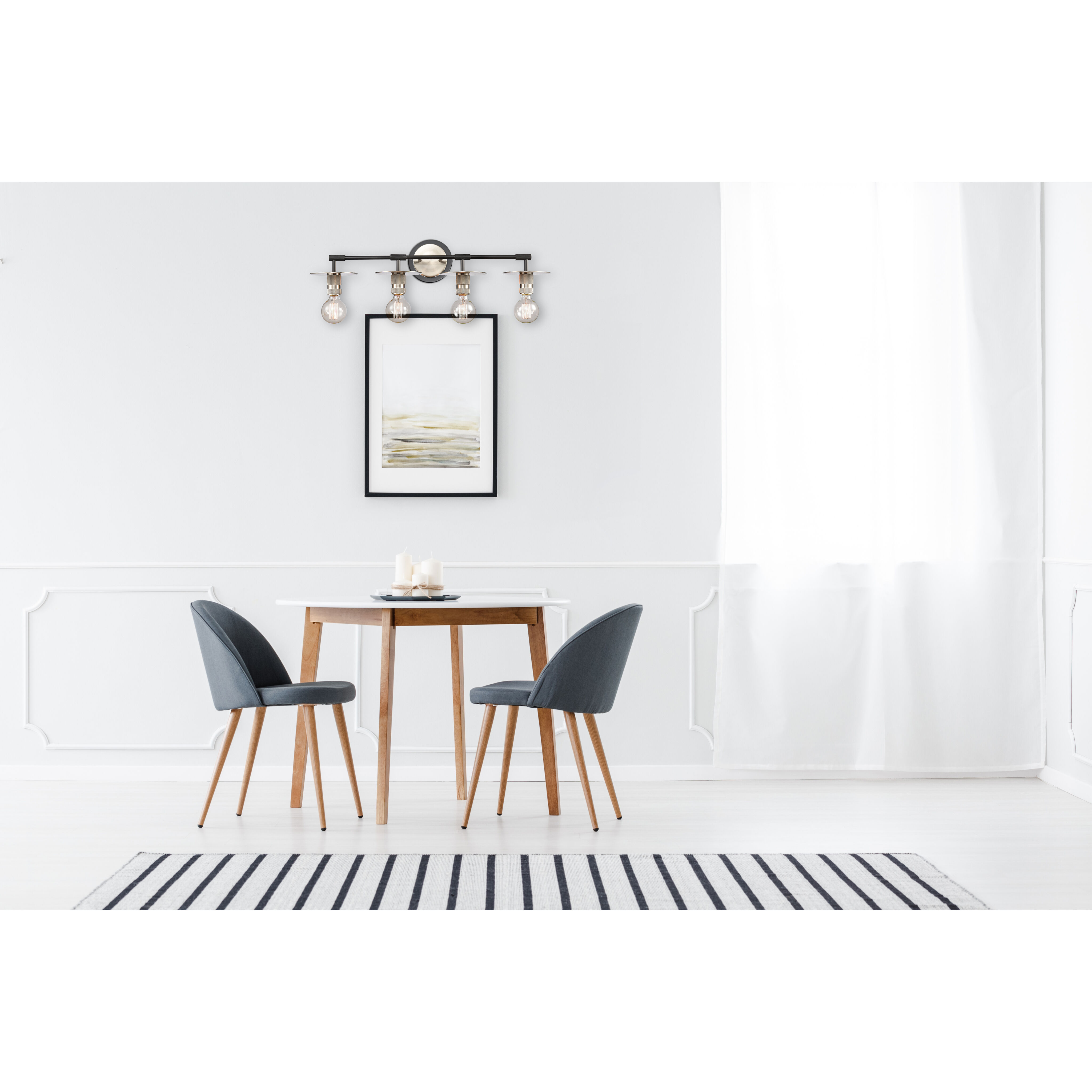 Restoration Aurora 4 Light 30 inch Brushed Satin Nickel Bath Vanity Light Wall Light, Restoration